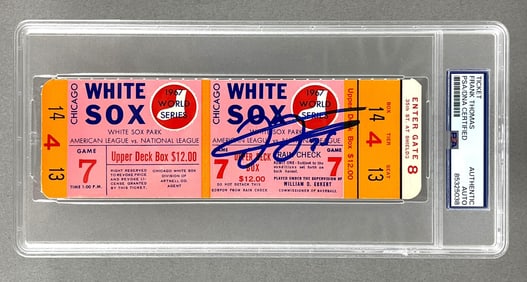 Frank Thomas Signed 1967 World Series Phantom Ticket PSA Authentic