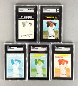 5 Card 1971 Topps Fred Scherman Progressive Proof Run