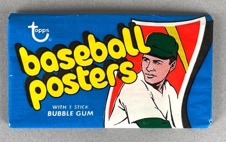 Rare 1972 Topps Baseball Poster Unopened Wax Pack