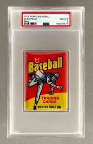 1975 Topps Baseball Mini Wax Pack PSA 8