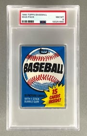 1980 Topps Baseball Wax Pack PSA 8