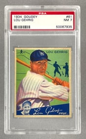 1934 Goudey Lou Gehrig #61 PSA 7
