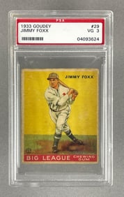 1933 Goudey Jimmy Foxx #29 PSA 3