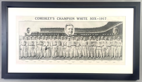 Original 1917 Chicago White Sox Panoramic Print by Burke and Atwell with Shoeless Joe Jackson