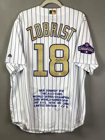 Ben Zobrist Signed Chicago Cubs Gold World Series Champions Limited Edition Jersey 1/18