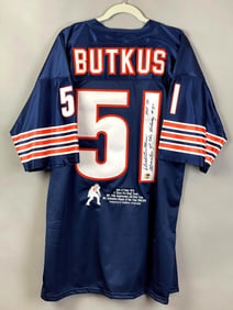 Dick Butkus Monsters of The Midway Signed Stat Jersey 52/500
