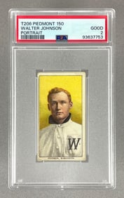 1909 - 11 T206 Piedmont Walter Johnson Portrait PSA 2