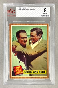 1962 Topps Babe Ruth Special Green Tint Variation #140 BVG 8