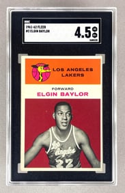 1961 - 62 Fleer Elgin Baylor #3 SGC 4.5 Rookie
