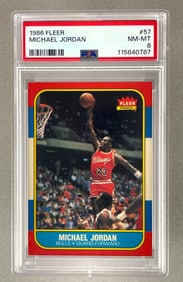 1986 Fleer Michael Jordan #57 PSA 8 Rookie