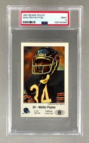 Rare 1981 Bears Kiwanis Police Walter Payton PSA 9