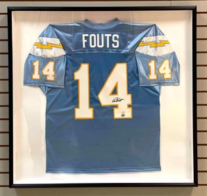 Dan Fouts Signed San Diego Chargers Stat Jersey with Holo