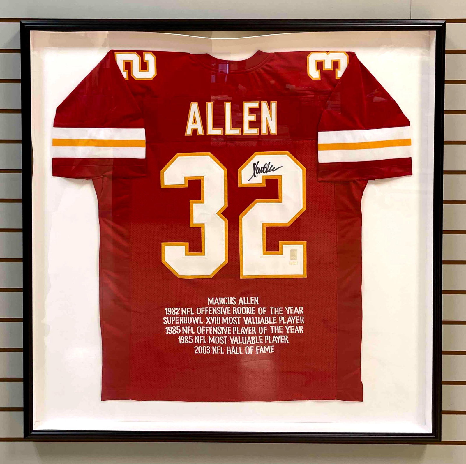 Marcus Allen Signed Kansas City Chiefs Stat Jersey with Holo (1 of 4)