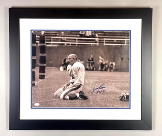 Framed and Matted Y.A. Tittle Signed Photo with JSA COA