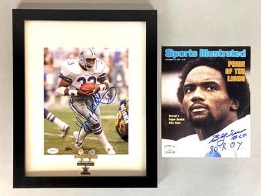 Tony Dorsett and Billy Sims Signed Photos