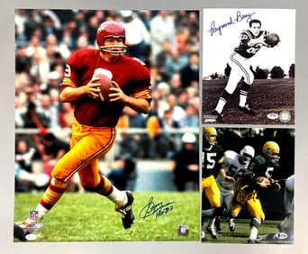 Paul Hornung, Sonny Jurgenson, and Raymond Berry Signed Photos