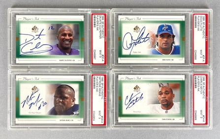 4 - 1999 SP Authentic Players Ink - Flutie, Culpepper, Means, and Batch PSA 9s
