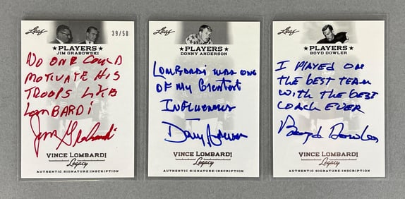 3 - 2011 Leaf Vince Lombardi Auto Inscription Cards