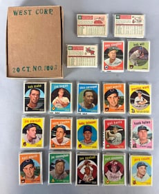1959 Topps Baseball West Corps Cello Fun Packs Vender Box of 20 with Stars showing