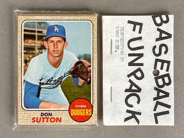 1968 Topps Baseball West Corps Cello Fun Pack with Don Sutton Showing