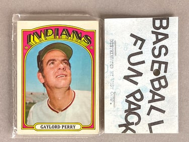 1972 Topps Baseball West Corps Cello Fun Pack with Gaylord Parry Showing