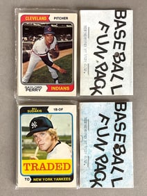 2 - 1974 Topps Baseball West Corps Cello Fun Pack with Gaylord Perry Showing