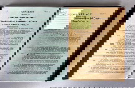 47 - 1930s - 40 Cedar Rapids Raiders Minor League Baseball Contracts