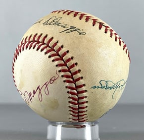 Joe, Vince, and Dom DiMaggio Signed Baseball