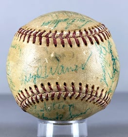 1977 Chicago Cubs Old Timers Game Multisigned Baseball with Lloyd Waner