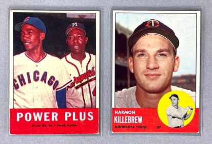 1963 Topps Power Plus #242 Banks/ Aaron and Harmon Killebrew #500