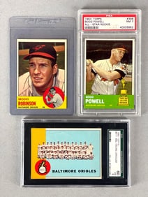 1963 Topps Brooks Robinson, Boog Powell PSA 7 and Baltimore Orioles Team SGC 5