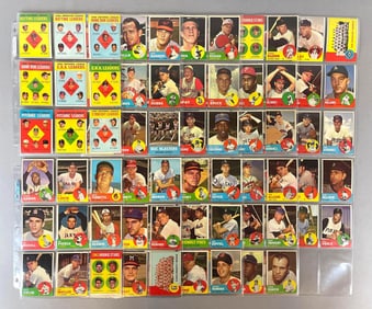 87 - 1963 Topps Baseball Series 1 Cards with HOFs 87/88