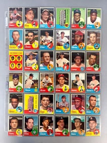 36 - 1963 Topps Baseball Scarce 6th Series Cards with Stars, Rookies, and Team Cards