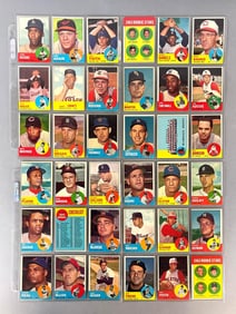 36 - 1963 Topps Baseball Scarce 6th Series Cards with Stars, Rookies, and Team Cards