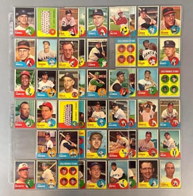 52 - 1963 Topps Baseball High Number 7th Series Cards with HOFs and Rookies