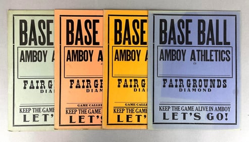 4 - Early 1900s Base Ball Amboy Athletics Broadsides - Amboy, Illinois