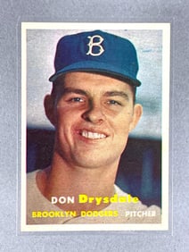 1957 Topps Don Drysdale #18 Rookie