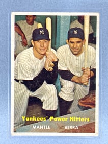 1957 Topps Yankees Power Hitters #407 Mantle, Berra