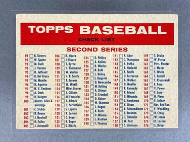 Rare 1957 Topps Baseball 2nd/ 3rd Series Big Blony Checklist
