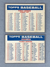 Rare 1957 Topps Checklist 1st/ 2nd Big Bolny and 3rd/ 4th Series Twin Blony