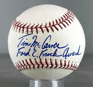 Tim McCarver Signed Official MLB Rawlings Baseball with Inscriptions