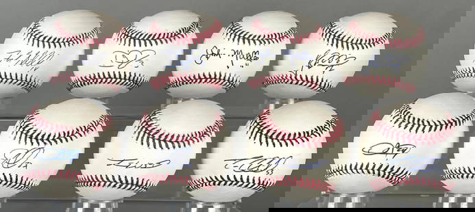 8 - 2000s Chicago Cubs Players Signed Baseballs: Dexter Fowler, Frank Schwindel, David Ross, John Mallee, Jeimer Candelario, Trevor Cahill, Travis Wood, Jon Lieber, We guarantee this to pass a 3rd party authentication, 7 - Cases included