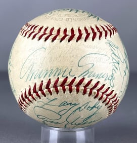 1958 Cleveland Indians Team Signed Baseball with Roger Maris and JSA COA