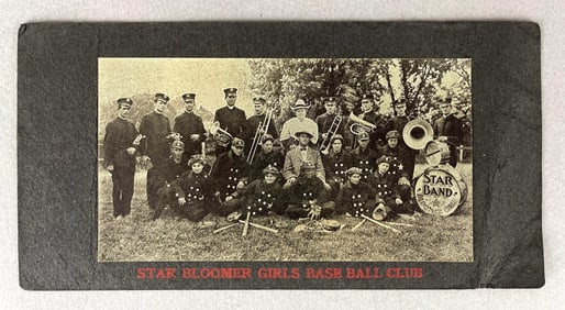 Early 1900 Star Bloomer Girls Base Ball Club Team Photo Card
