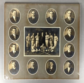 Early 1900s Crescents Baseball Club Team Photo and Player Photo Collage