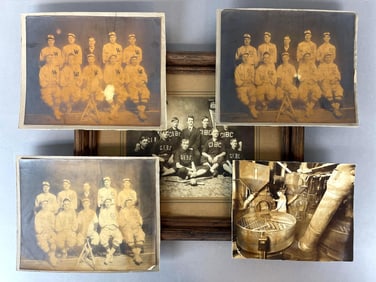 1908 Marshalltown Iowa Central Iowa Baseball Club Team Photo + 4 C and W Mills Team Photos