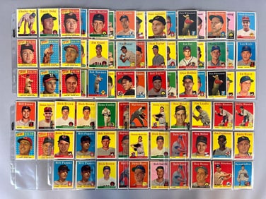 110+ 1958 Topps Baseball Cards with HOFs, Stars, and Rookies