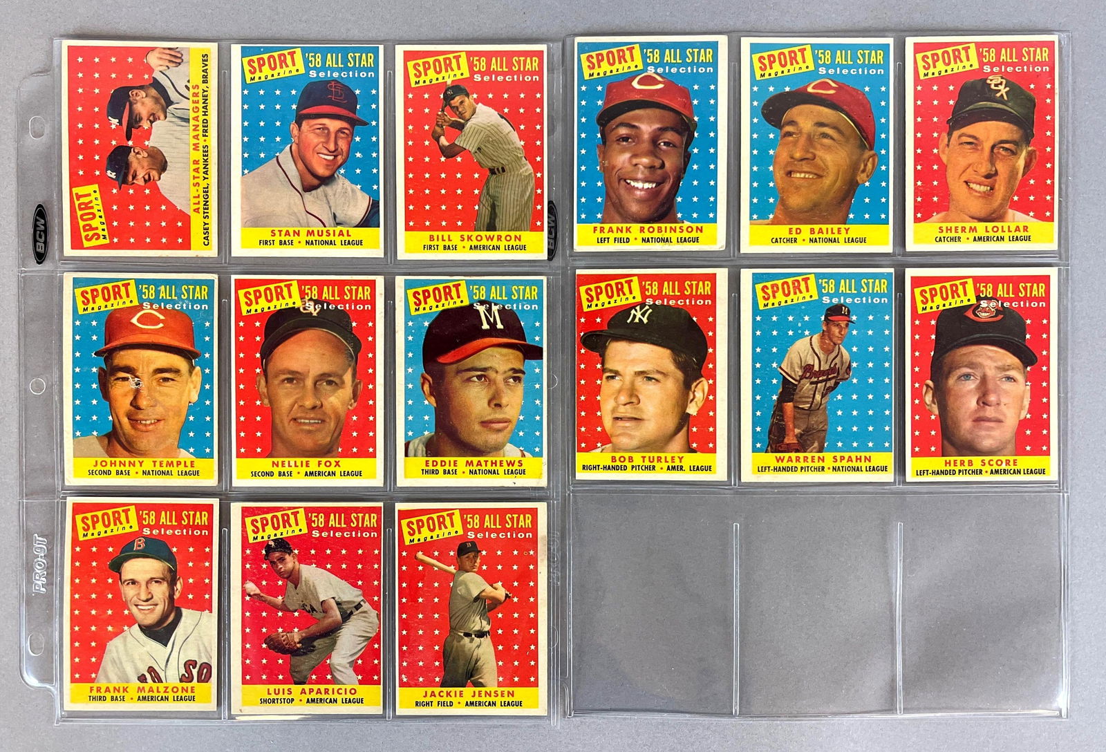 15 - 1958 Topps Baseball All-Star Cards with HOFs (1 of 3)