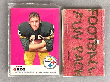 1969 Topps Football West Corps Cello Fun Pack with Fred Biletnikoff on Back