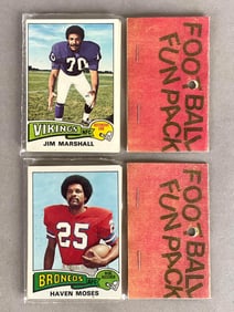 1975 Topps Football West Corps Cello Fun Pack with Bubba Smith Showing